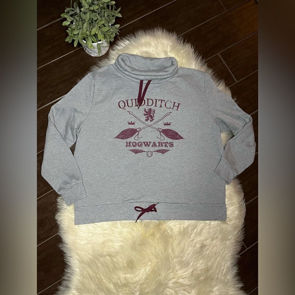 Harry Potter grey/burgundy Quidditch Hogwarts pullover sz XL